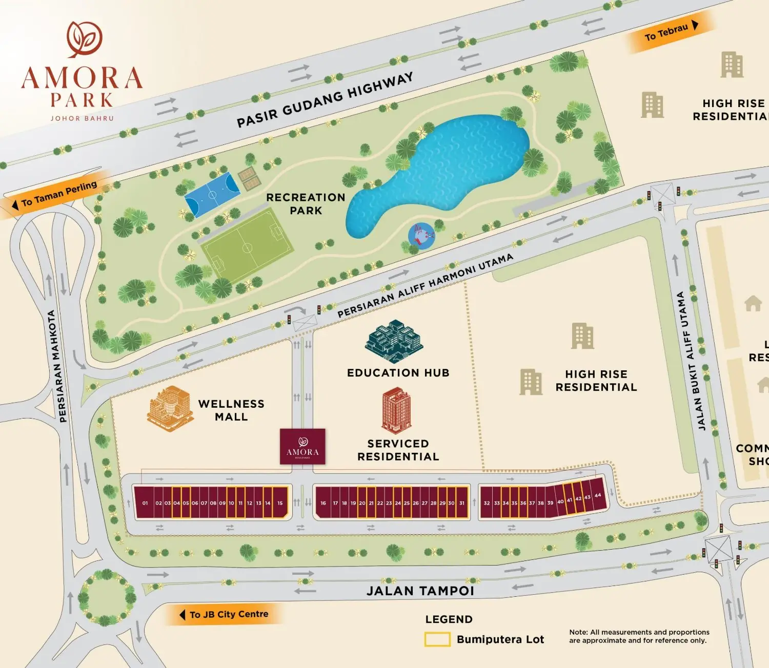 Amora masterplan key plan