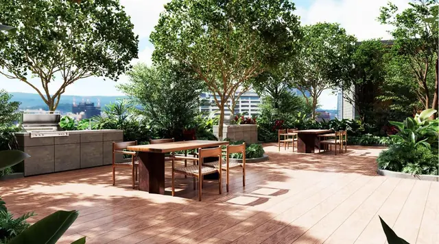 BBQ deck & herbs garden