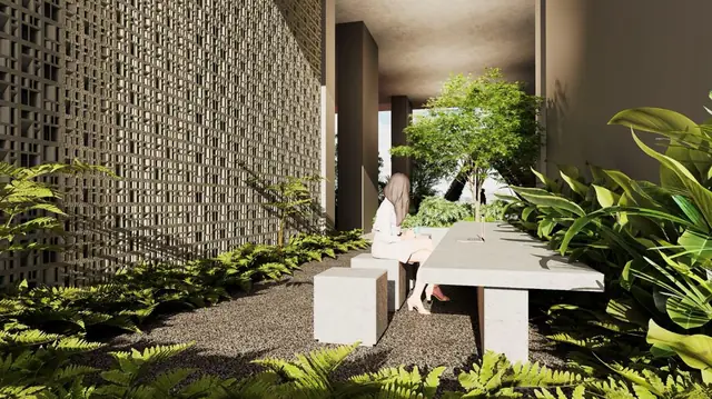 Outdoor co-working space