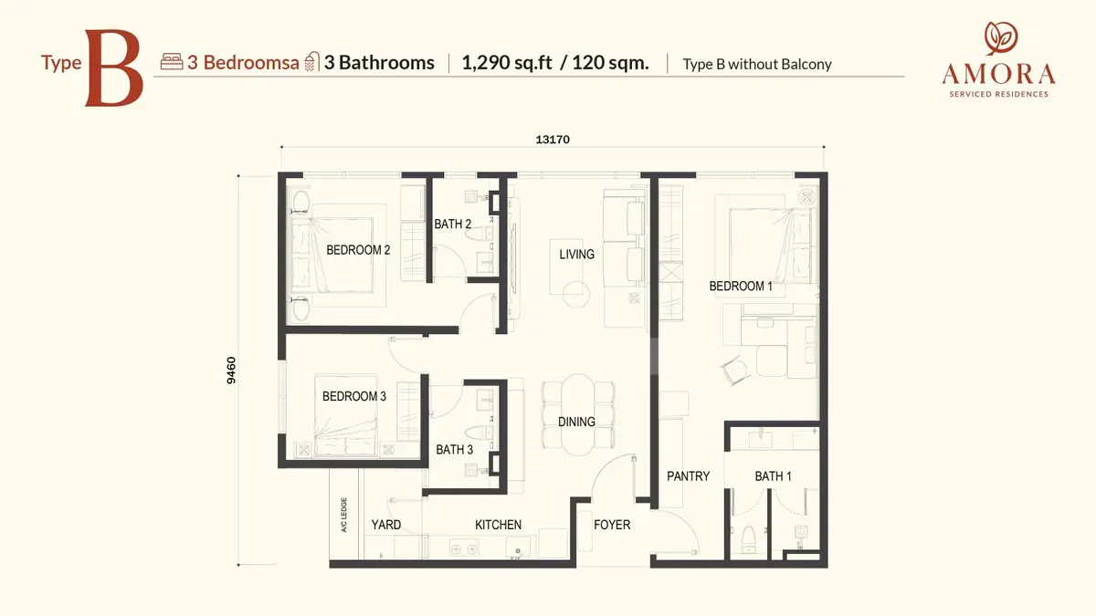 Type B1 floor plan